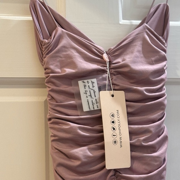 💕 OH POLLY LONG SHOT RUCHED BODYCON MIDI DRESS 💕 - Picture 10 of 11